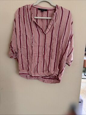 Marc New York Pink Striped V-Neck Tunic